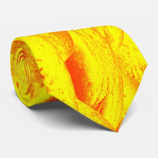 Gelb und Orange Rockscape Krawatte (Gerollt)