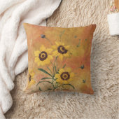 Gelb und Orange Shabby Floral Kissen (Decke)
