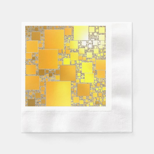 Gelb und Orange Squared Napkins Serviette (Vorderseite)