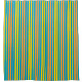Gelb und orange vertikal gestreift blau   duschvorhang (Vorderseite)