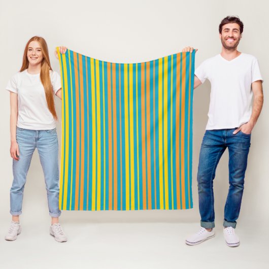 Gelb und orange vertikal gestreift blau   fleecedecke (Beispiel)