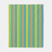 Gelb und orange vertikal gestreift blau   fleecedecke (Vorderseite)