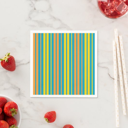 Gelb und orange vertikal gestreift blau serviette (Beispiel)