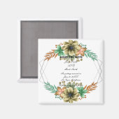 Gelb- und Orangefarbene Blüten Save the Date Magnet (Vorderseite/Rückseite)