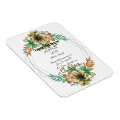 Gelb- und Orangefarbene Blüten Save the Date Magnet (Rechte Seite)