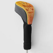 Gelb- und Orangefarbene Ledergestaltung Golf Headcover (angewinkelt)