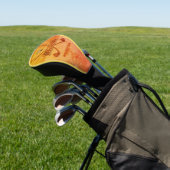 Gelb- und Orangefarbene Ledergestaltung Golf Headcover (In SItu)