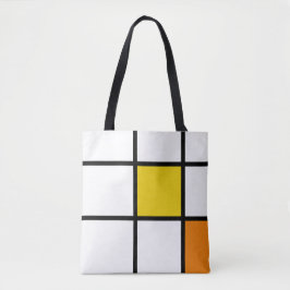 Gelb und orangefarbener Mondrian-Stil Tasche