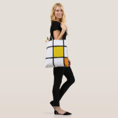 Gelb und orangefarbener Mondrian-Stil Tasche (Am Model)
