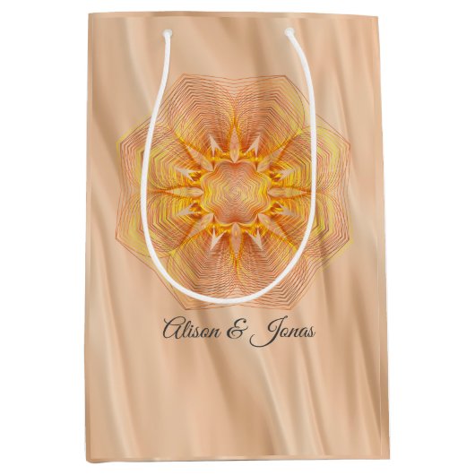 Gelb und orangefarbenes Mandela Mittlere Geschenktüte (Vorderseite)