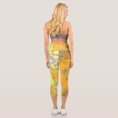 Gelb und Orangen Capri Leggings (Rückseite)