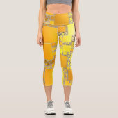 Gelb und Orangen Capri Leggings (Vorderseite)