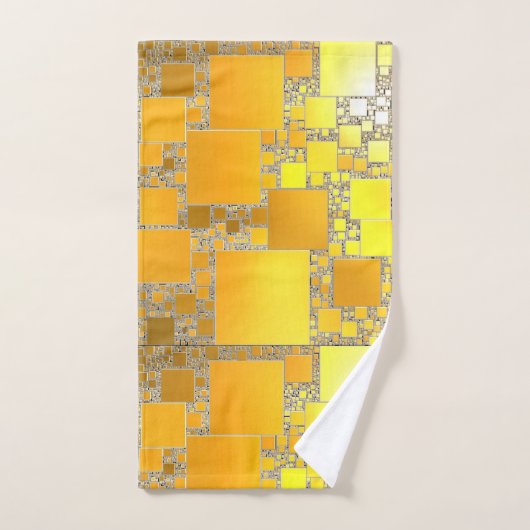 Gelb- und Orangenbadewanne Set (Handtuch)