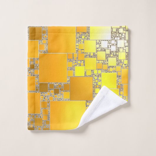 Gelb- und Orangenbadewanne Set (Waschlappen)