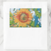 Gelb- und Orangenblütenmalerei Rechteckiger Aufkleber (Tasche)