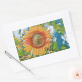 Gelb- und Orangenblütenmalerei Rechteckiger Aufkleber (Umschlag)