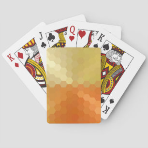Gelb- und Orangenhexagonal Nahtloses Muster Spielkarten