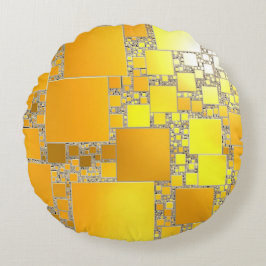 Gelb- und Orangenkissen Rundes Kissen