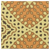 Gelb- und Orangenmosaikmuster Stoff (Nahaufnahme)