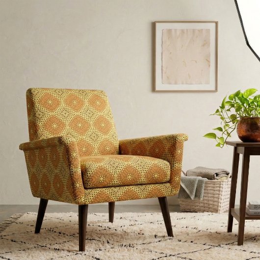 Gelb- und Orangenmosaikmuster Stoff