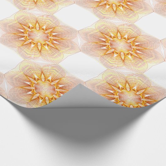 Gelb- und Orangenmuster der Blume Geschenkpapier (Ecke)