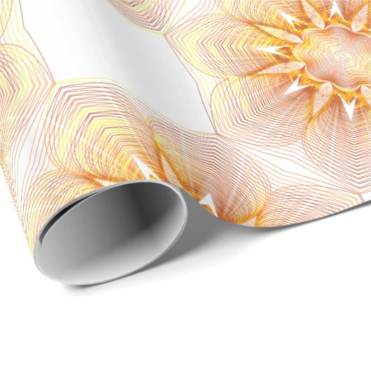 Gelb- und Orangenmuster der Blume Geschenkpapier (Rolleneckpunkt)