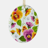 Gelb- und rosa Blumenmuster Keramikornament (Rechts)