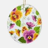 Gelb- und rosa Blumenmuster Keramikornament (Links)