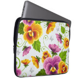 Gelb- und rosa Blumenmuster Laptopschutzhülle (Vorne Rechts)