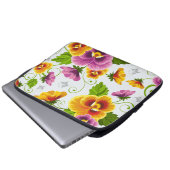 Gelb- und rosa Blumenmuster Laptopschutzhülle (Vorne Knopf)
