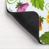 Gelb- und rosa Blumenmuster Mousepad (Ecke)