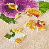Gelb- und rosa Blumenmuster Puzzle (Seite)