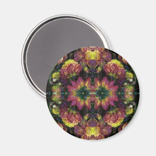 Gelb und rosa Dahlias Magnet (Vorderseite/Rückseite)