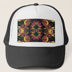 Gelb und rosa Dahlias Truckerkappe
