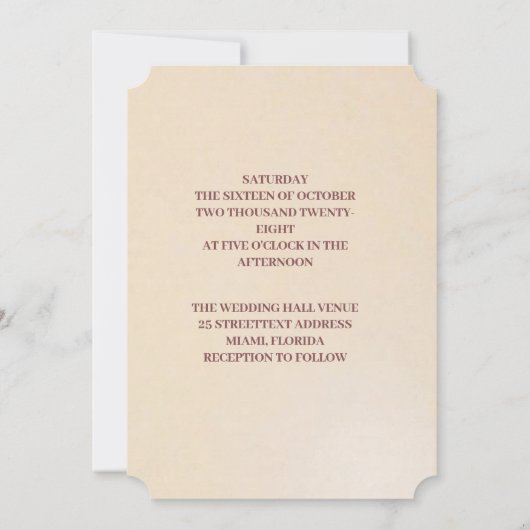 Gelb und rosa Elegant | Romantische Hochzeit in Einladung (Rückseite)