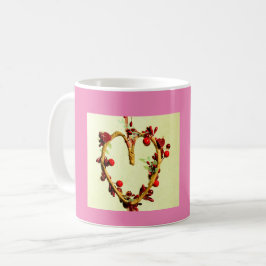 Gelb und rosa farbenfrohe Mutter Tagesherz Kaffeetasse