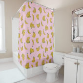 Gelb und rosa Funky Hipster Banana Pattern Duschvorhang (Beispiel)
