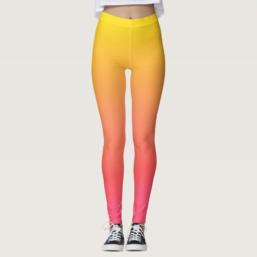 Gelb und rosa glänzen leggings (Vorderseite)