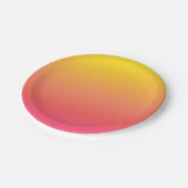 Gelb und rosa glänzen pappteller (Schrägansicht)