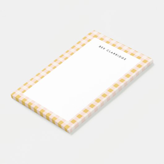 Gelb und rosa Personalisiert Post-it Klebezettel (angewinkelt)