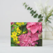 Gelb und Rosa Postkarte (Stehend Vorderseite)