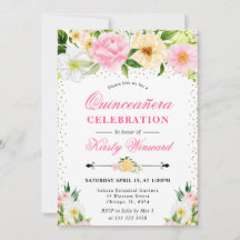 Gelb und Rosa Sommer Blume Foto Quinceanera