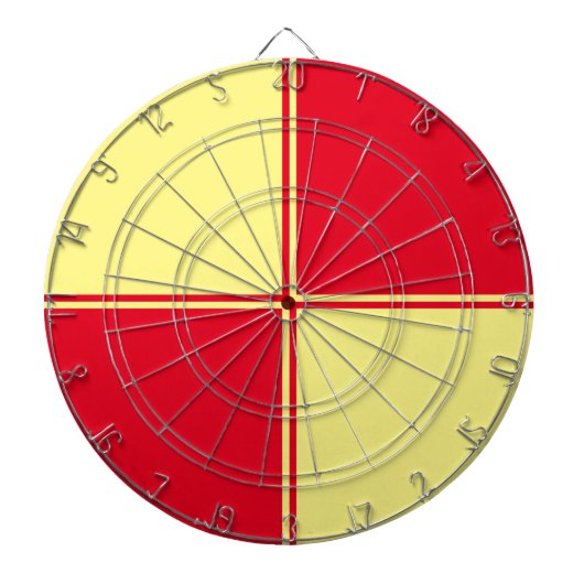 Gelb und Rot - Dartboard Dartscheibe (vorne)