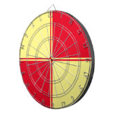 Gelb und Rot - Dartboard Dartscheibe (Vorderseite rechts)