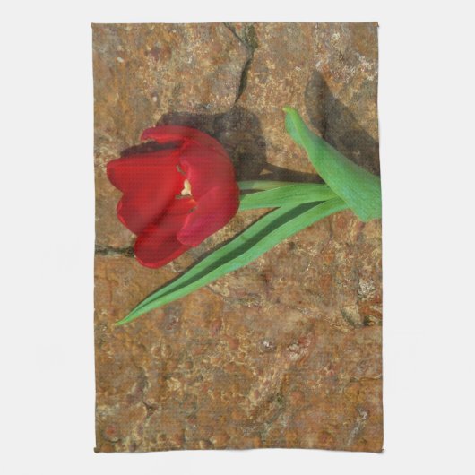 Gelb und Rot Geschirrtuch (Vertikal)