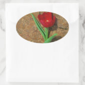 Gelb und Rot Ovaler Aufkleber (Tasche)