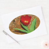 Gelb und Rot Ovaler Aufkleber (Umschlag)