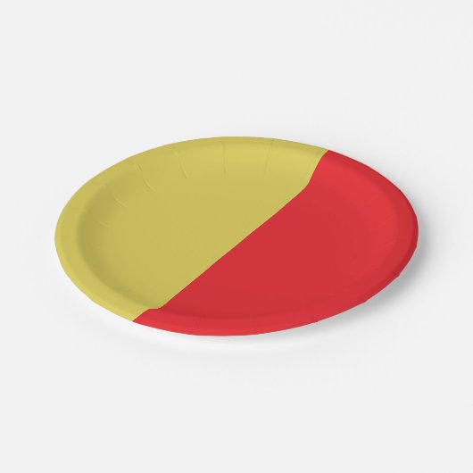 gelb und rot pappteller (Schrägansicht)