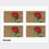 Gelb und Rot Rechteckiger Aufkleber (Blatt)