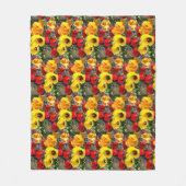 Gelb und Rot Tulips Fleece Blanket (Vorderseite)